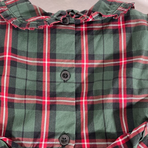 Janie and Jack Smocked Plaid Holiday Red Green Dress Toddler 3T - Picture 10 of 12